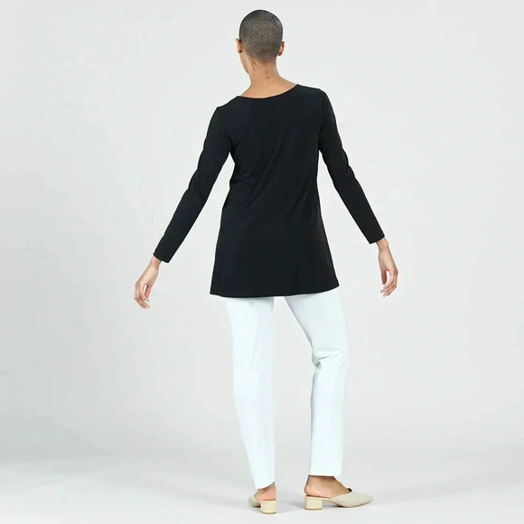 Clara Sun Woo Signature long sleeve tunic scoop neck black Size XS - Picture 2 of 10